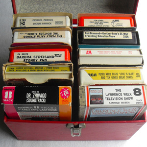 A magnetic tape recording technology popular from the mid 1960s, until the late 1980s 8 Track Tapes